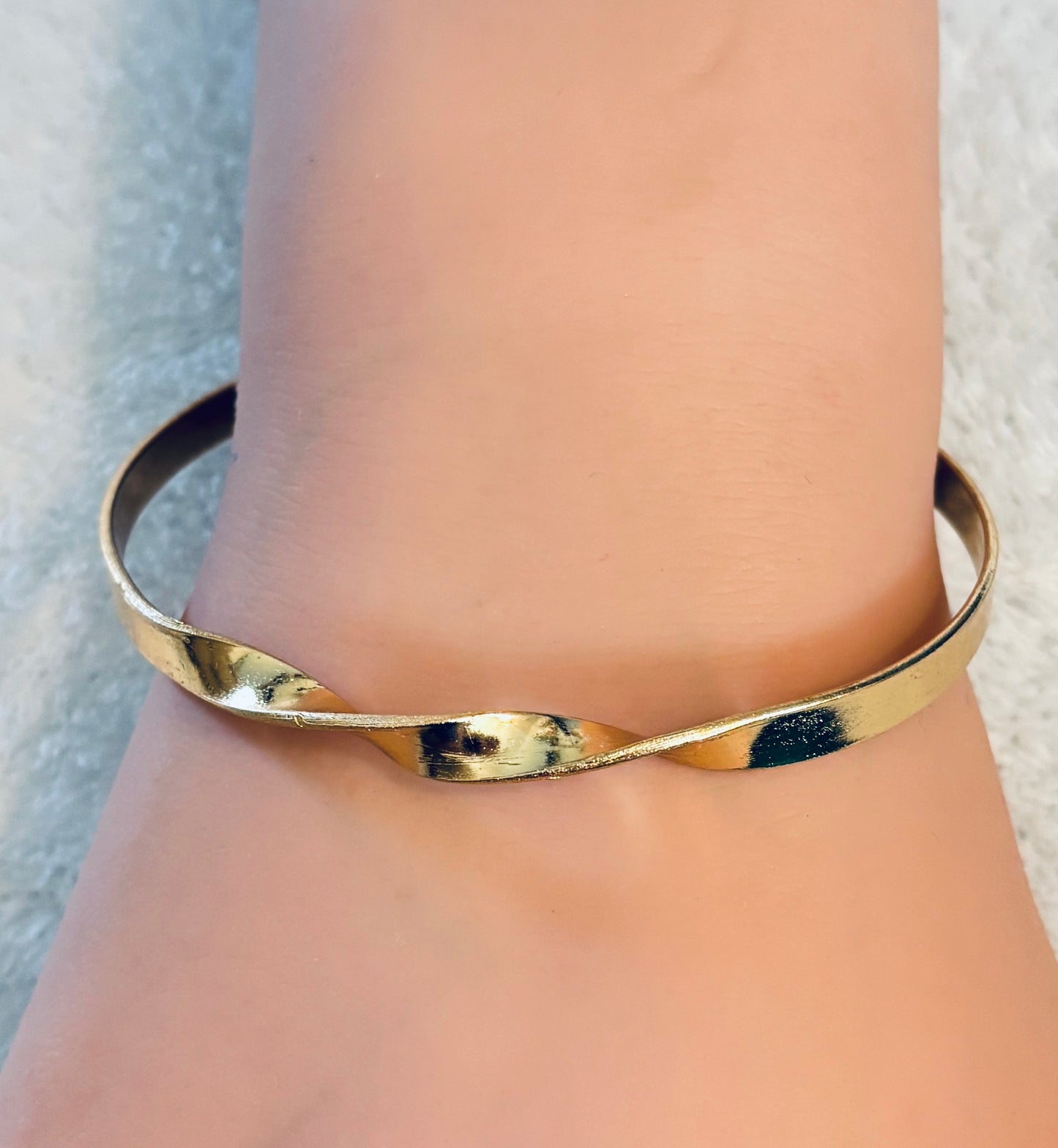 Bracelet - Chic Twisted Gold - Tone Open Cuff