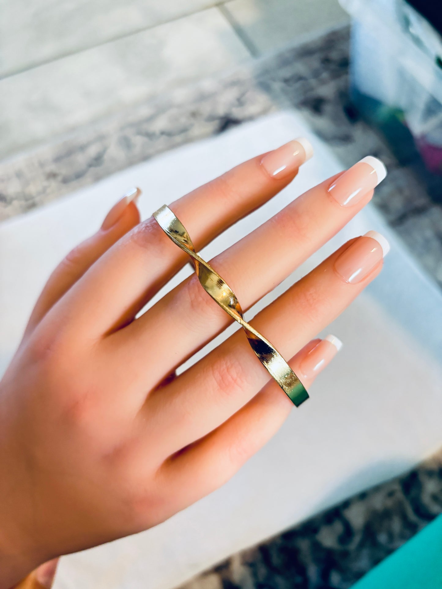 Bracelet - Chic Twisted Gold - Tone Open Cuff