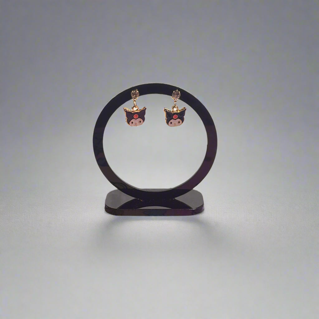 Gold Tone Kuromi Earrings