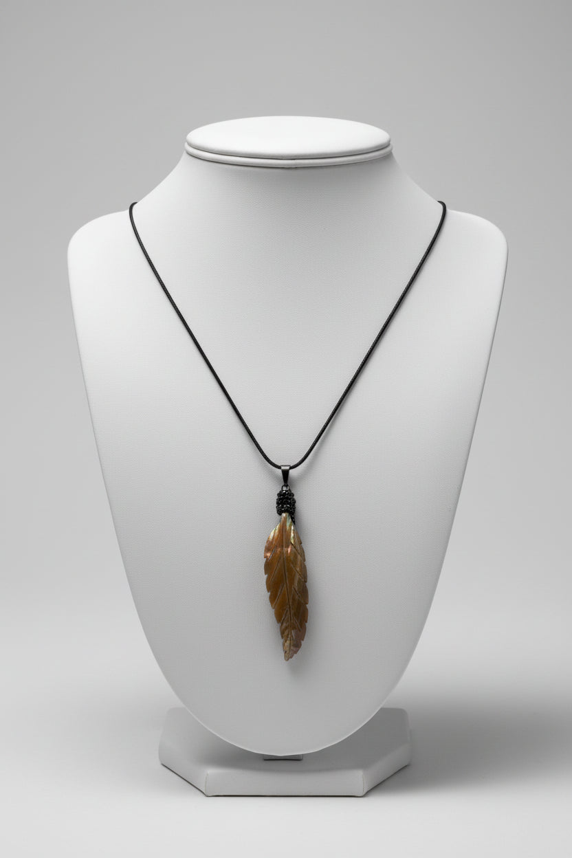 Necklace - Feather Shaped - Abalone Shell - Pendant