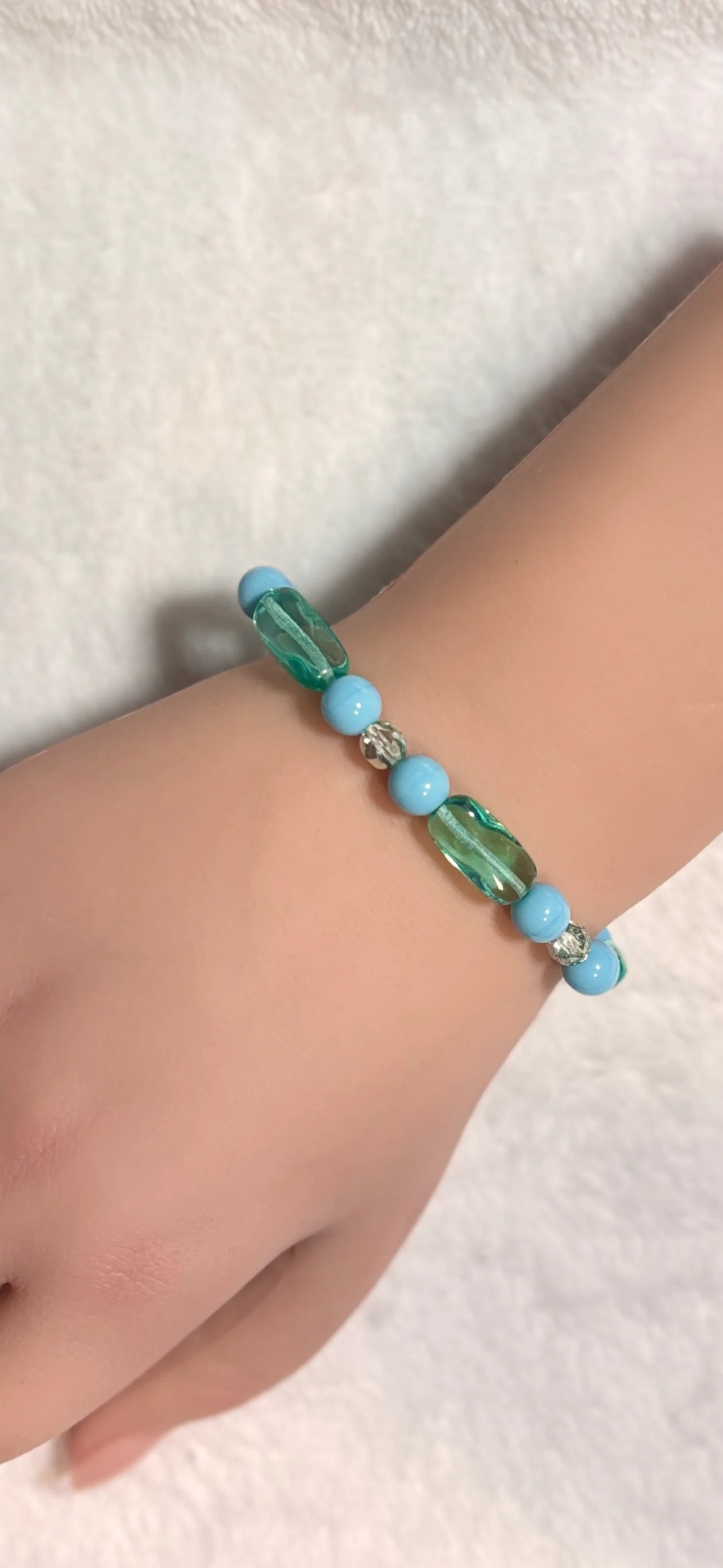 Handmade - Glass Beaded Bracelet - Blues