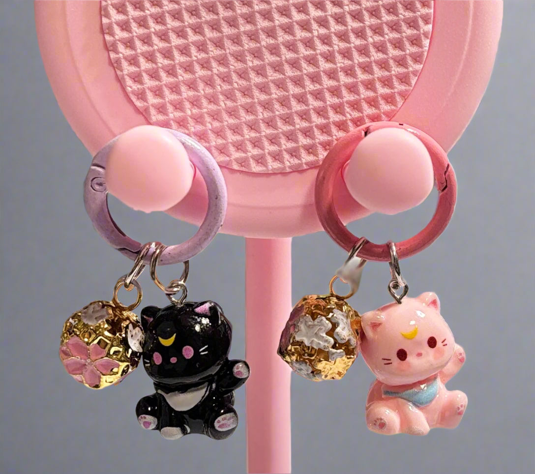 Lucky Cat with Bell  - Clip Bag Charm