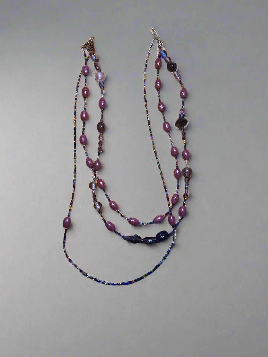 Handmade - Three Tier Beaded Necklace