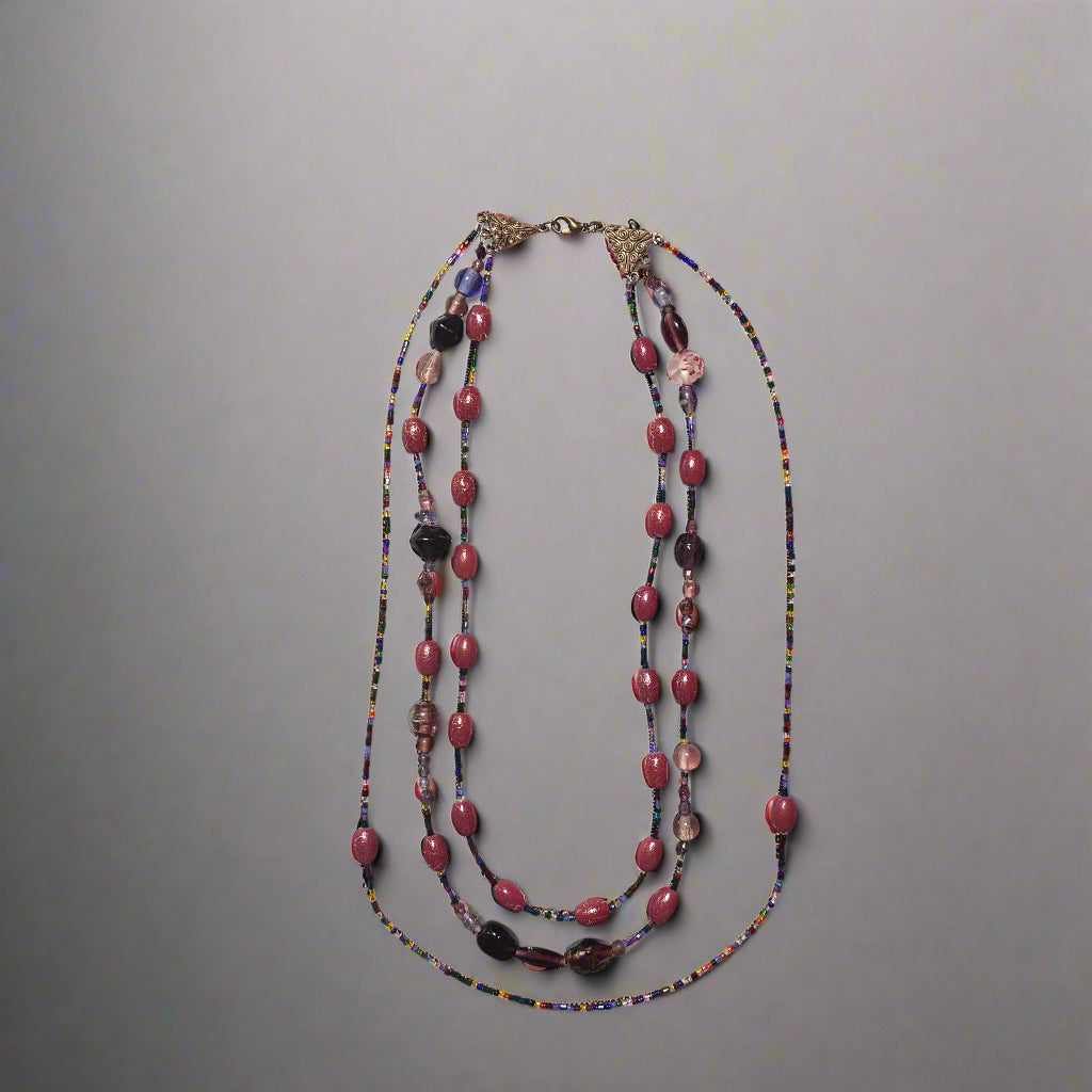 Handmade - Three Tier Beaded Necklace