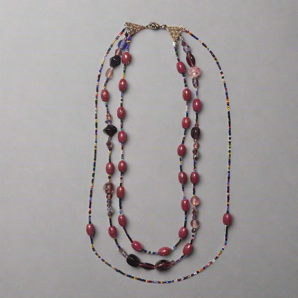 Handmade - Three Tier Beaded Necklace