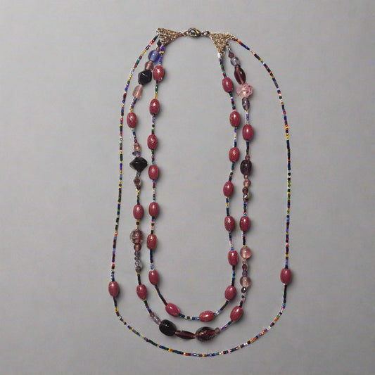 Handmade - Three Tier Beaded Necklace