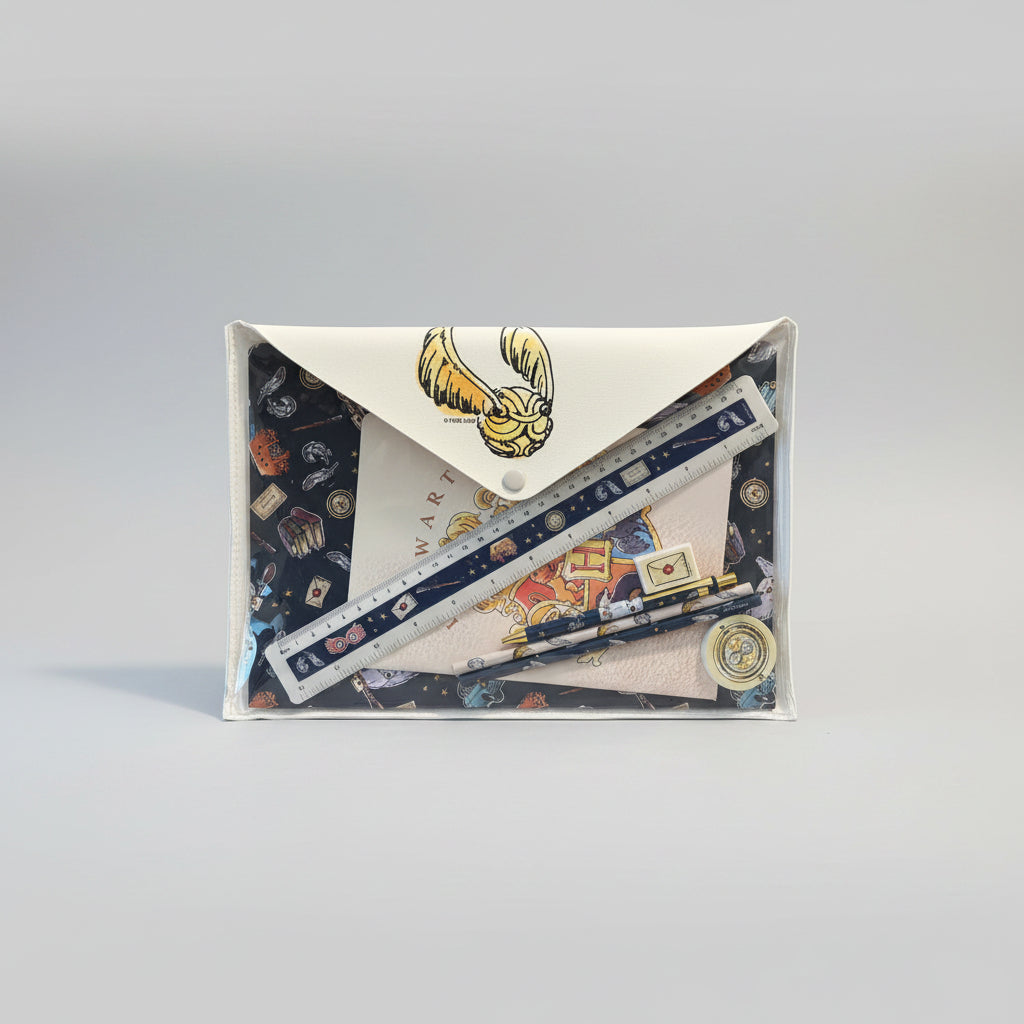 Stationary Set - Harry Potter - Hogwarts - with Vinyl Envelope for Organization