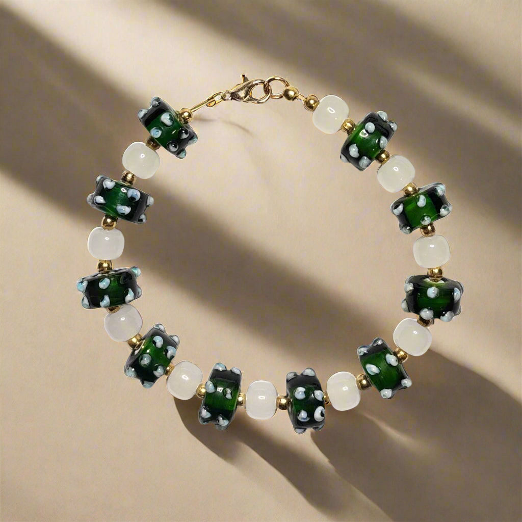 Emerald Isle Elegance - 9" Handmade Bracelet