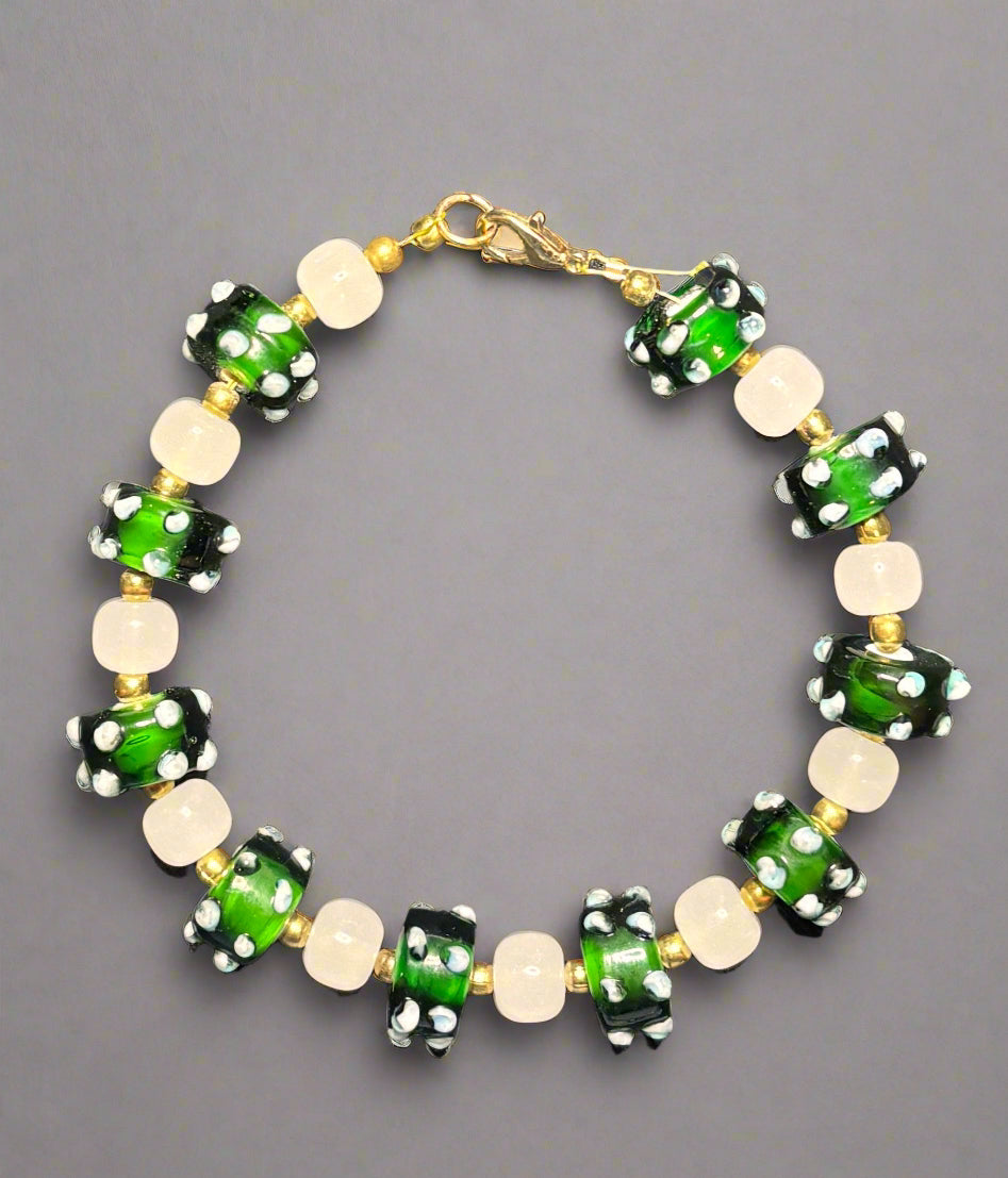 Emerald Isle Elegance - 9" Handmade Bracelet