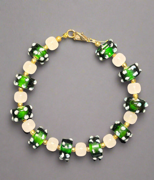 Emerald Isle Elegance - 9" Handmade Bracelet