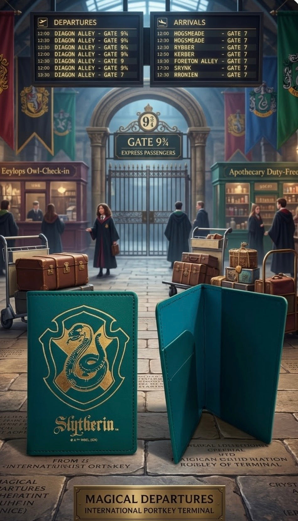 Passport Holder  - Harry Potter - Slytherin - Travel Wallet