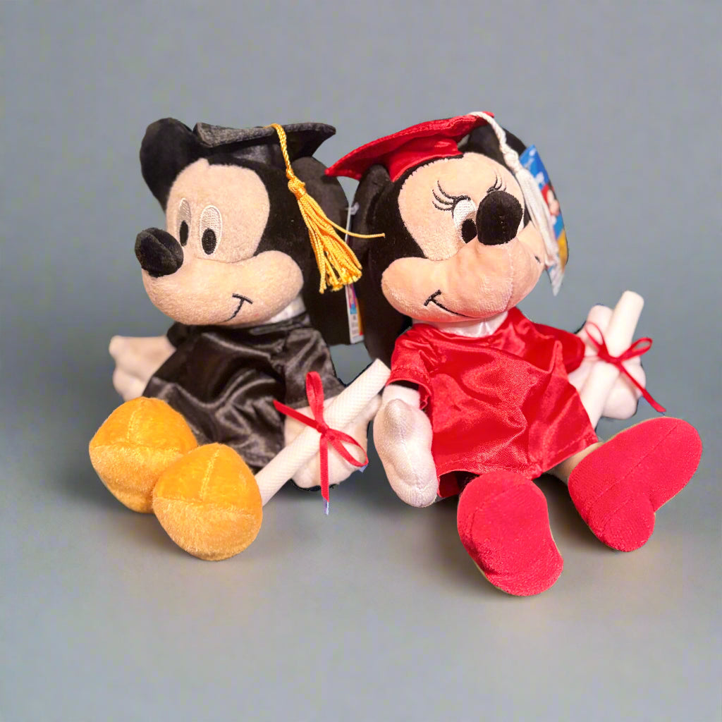 Graduation Mickey and Minnie Mouse Plush