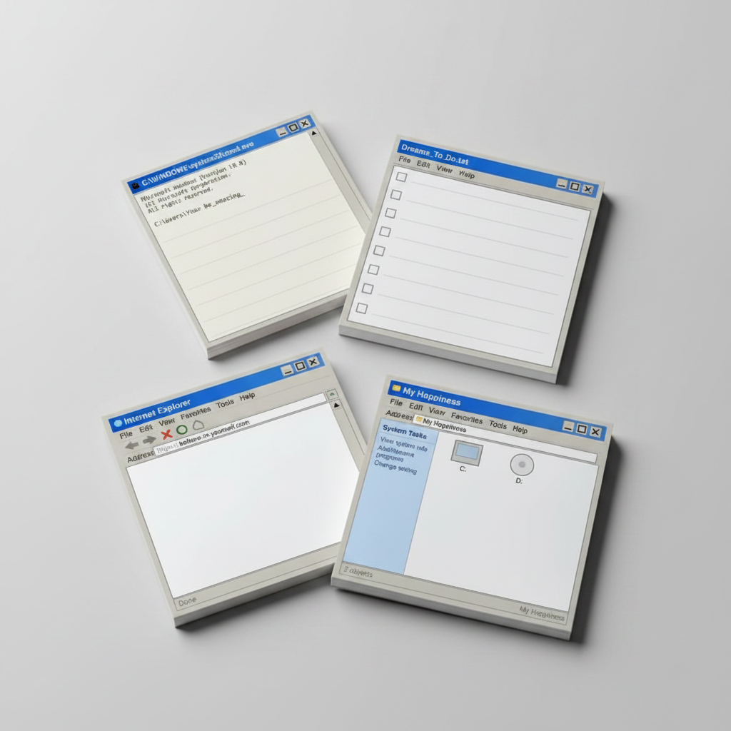 Sticky Notes - Retro PC Screen Shots - 3"