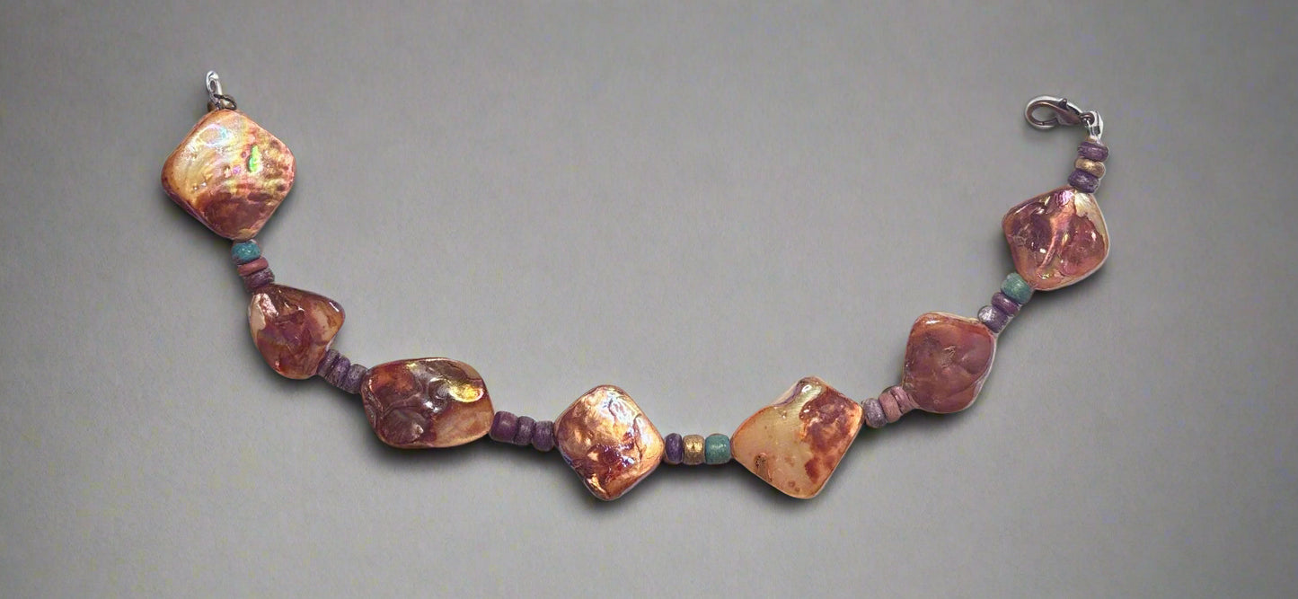 Handmade - Iridescent Tide Bracelet - 9.5"