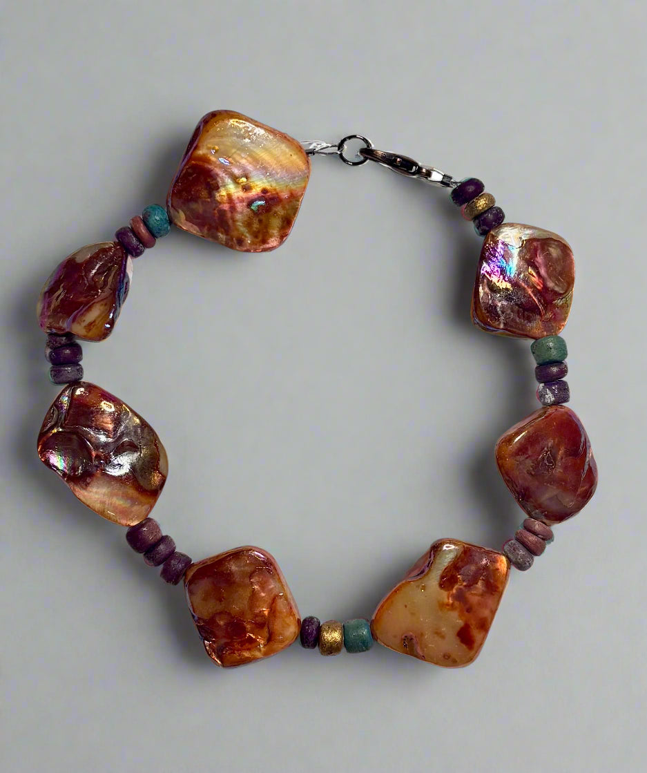Handmade - Iridescent Tide Bracelet - 9.5"