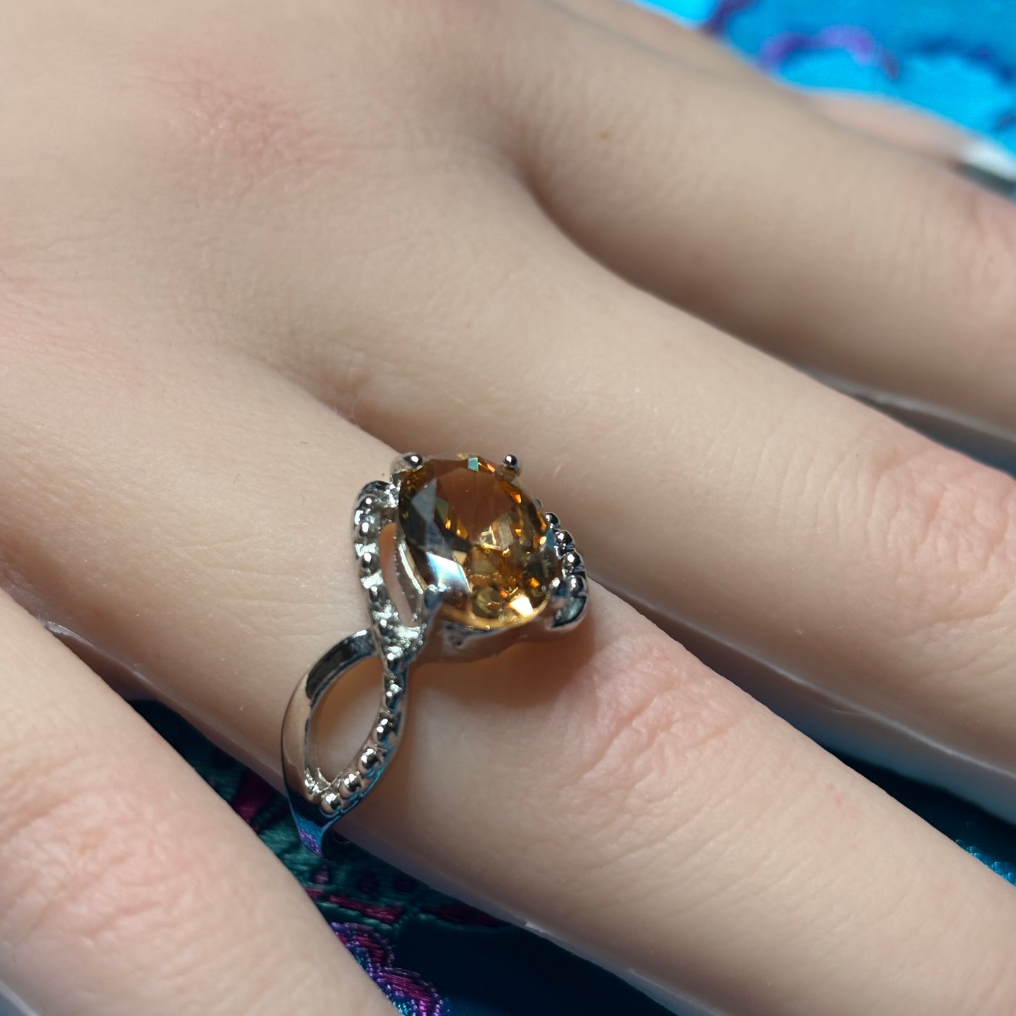 Ring Size 10 - Halo Citrine ring