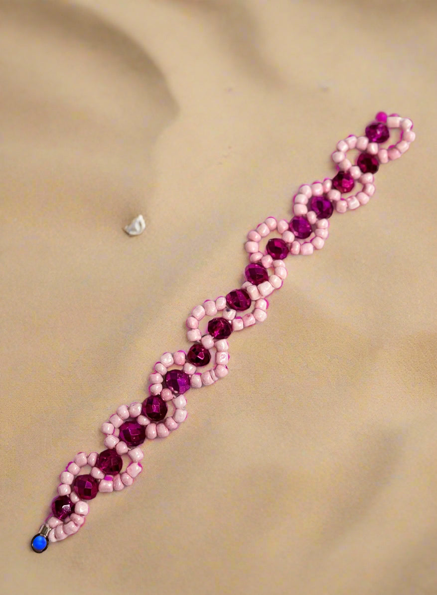 Handmade Berry Bliss Beaded Bracelet