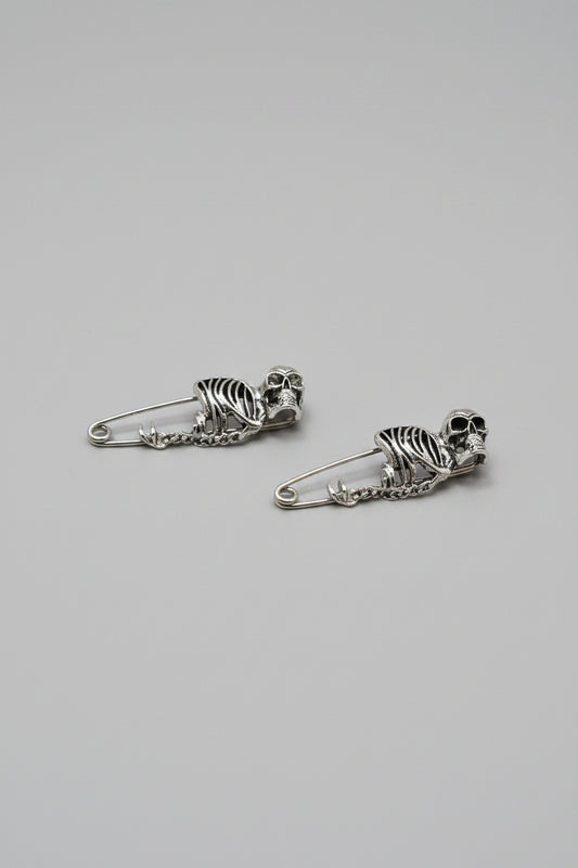 Safety Pin - Lapel - Skeleton - Brooch
