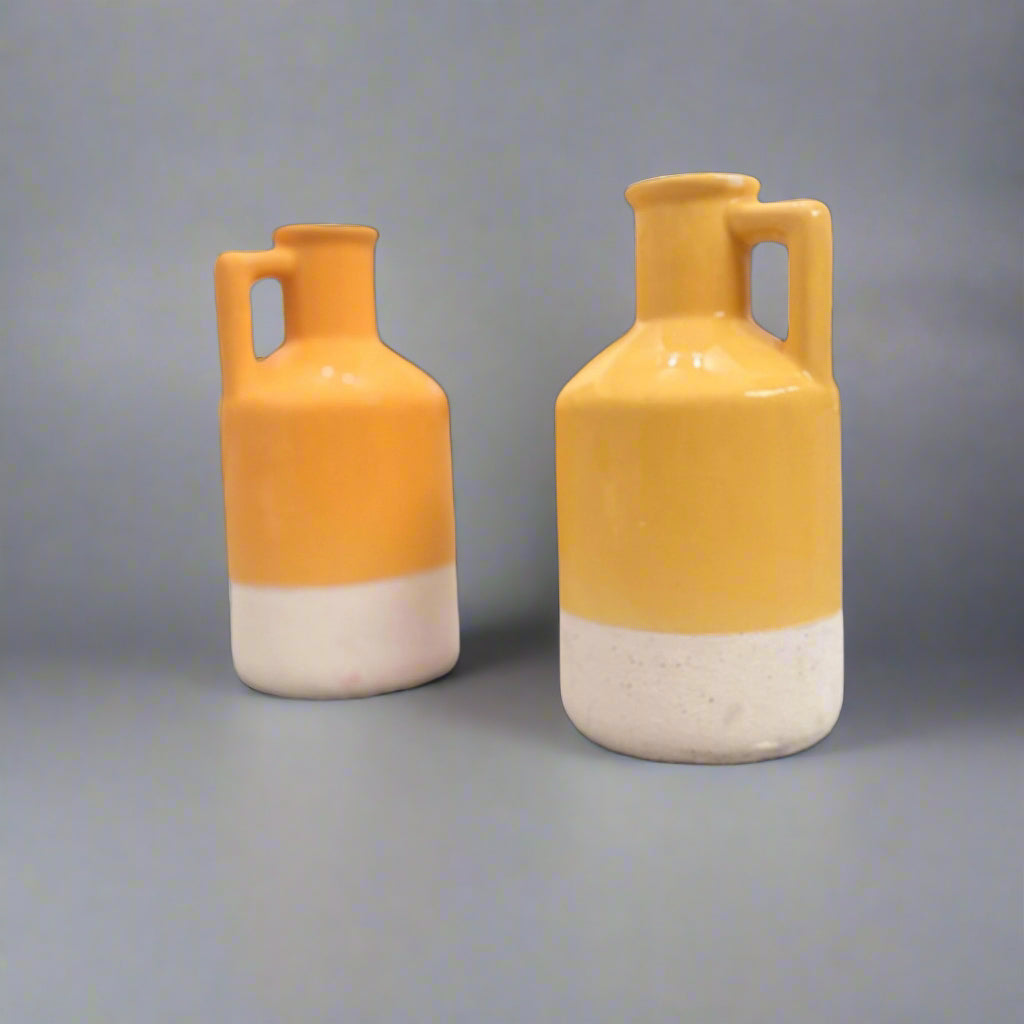 Ceramic Jug Vases - Set of 2 - Yellow