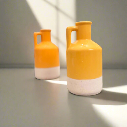 Ceramic Jug Vases - Set of 2 - Yellow