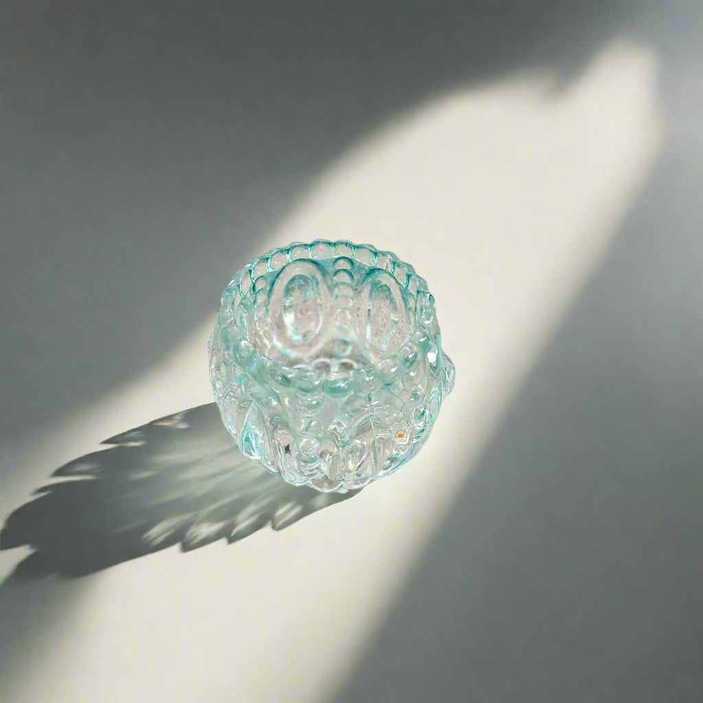 Vintage - Art Deco Style - 1950's  - Bubble Glass Candle Holder