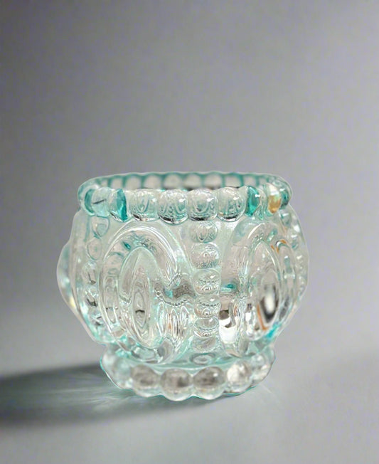 Vintage - Art Deco Style - 1950's  - Bubble Glass Candle Holder