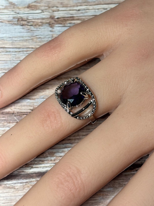 Ring Size 7 - Round Purple Amethyst