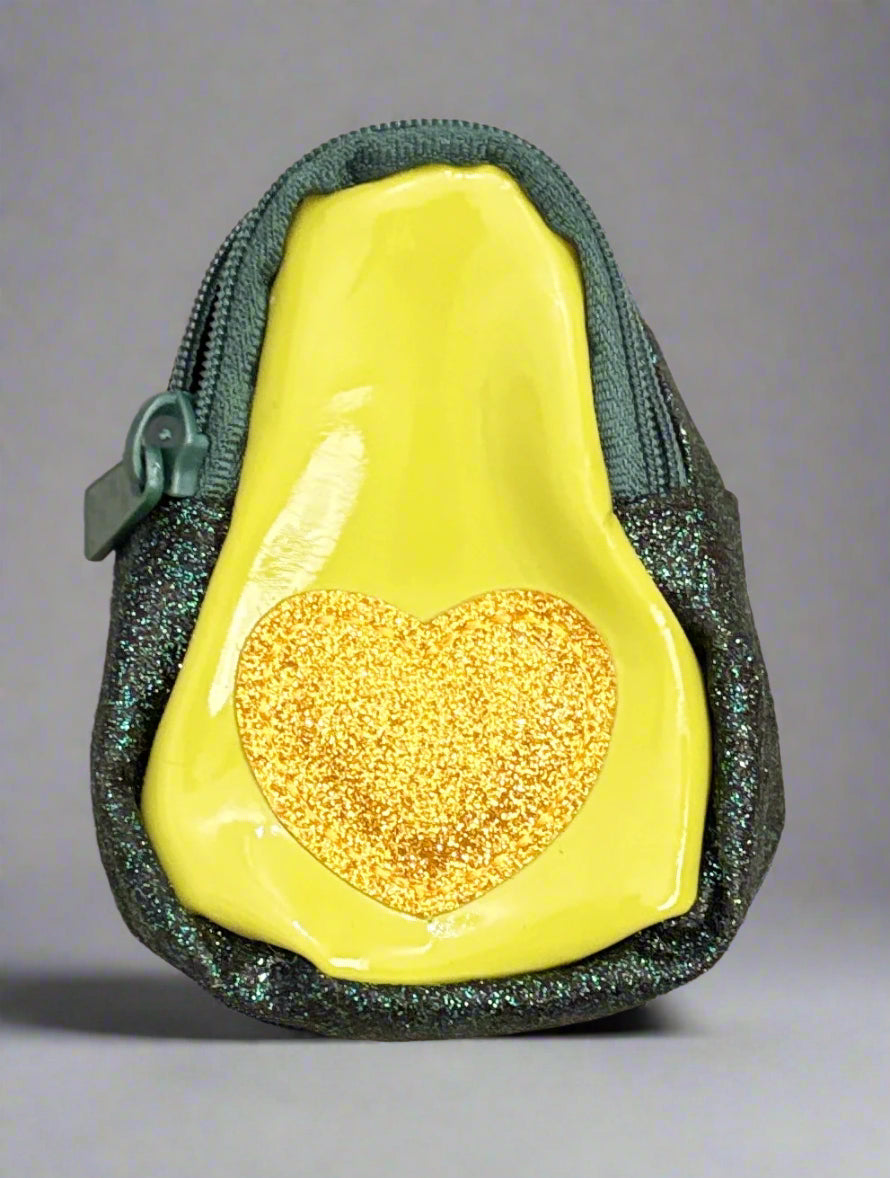 Keychain - Mini Backpack Avocado with Heart Seed