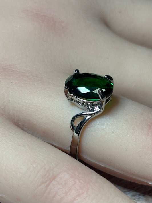 Ring Size 9 - Synthetic Emerald