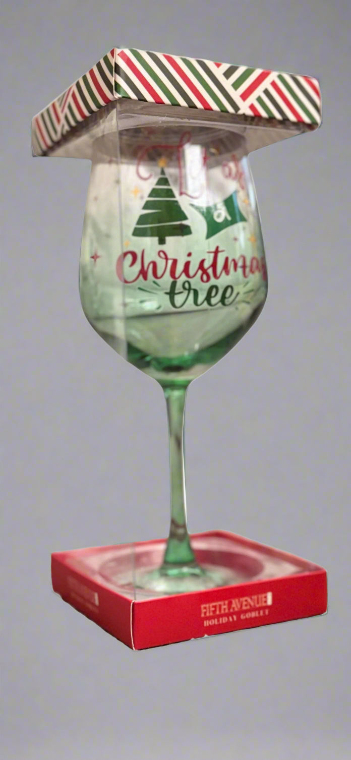 Lit As a Christmas Tree - Large Wine Glass