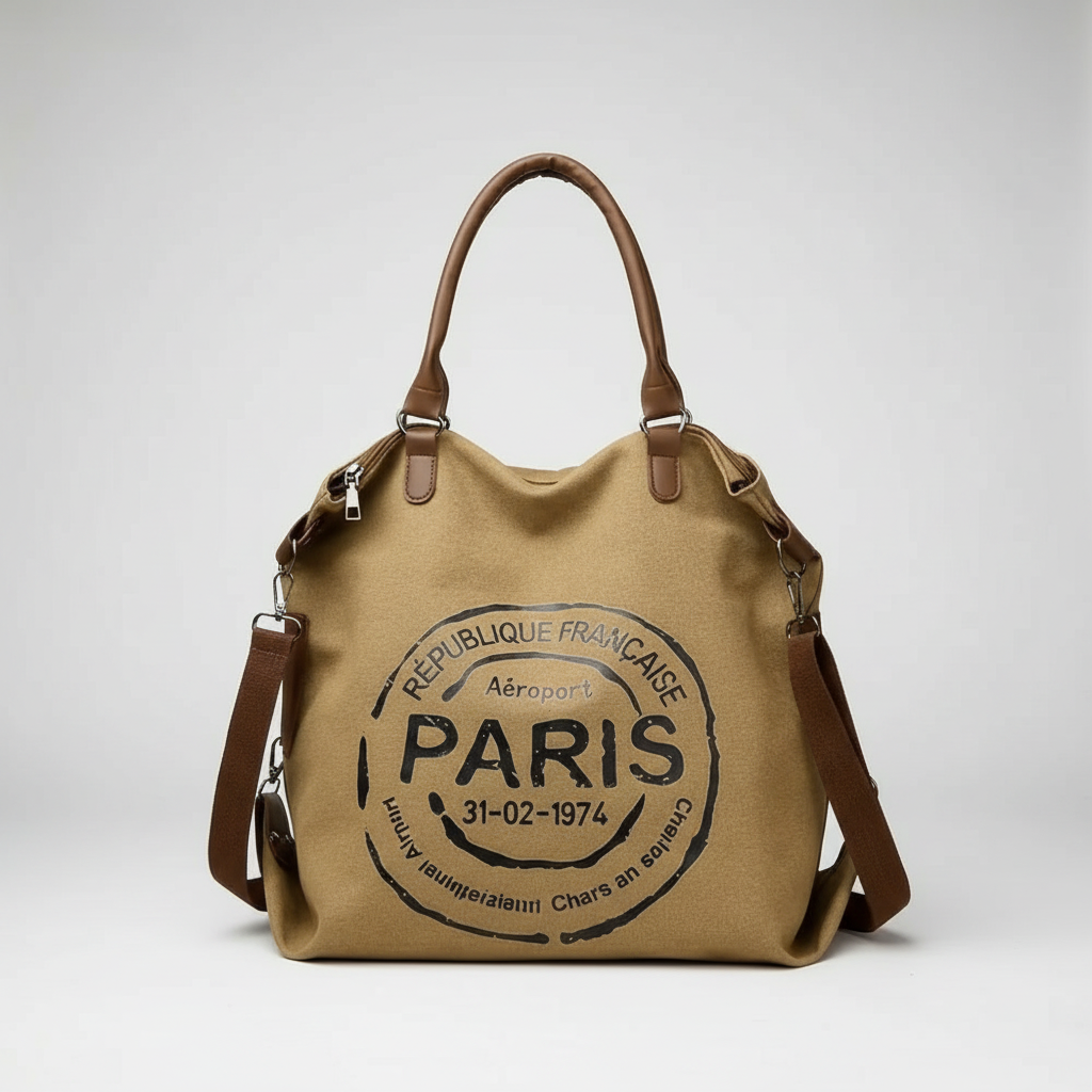 Vintage Style Aeroport Paris Canvas - Handbag/Tote Bag