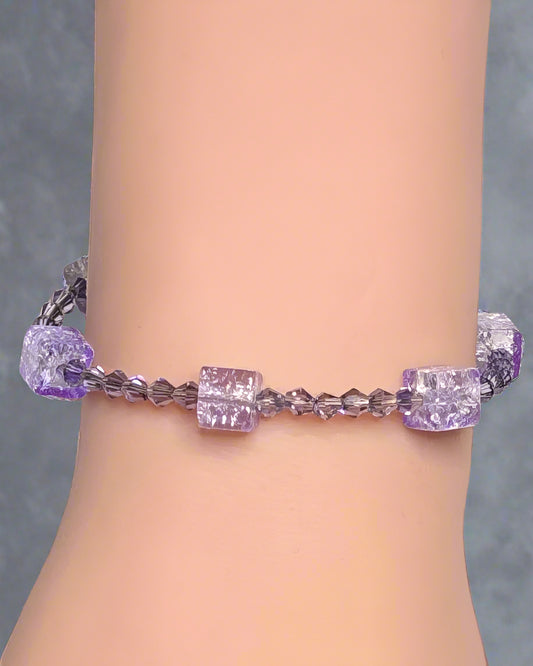 Handmade - Purple Passion Cube Bracelet