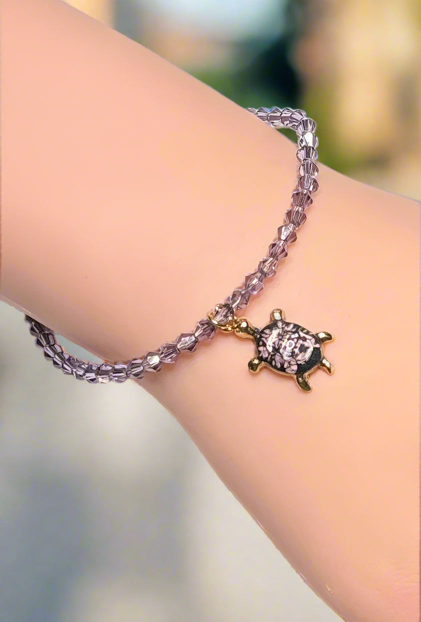 Handmade - Purple Faceted Beaded Bracelet