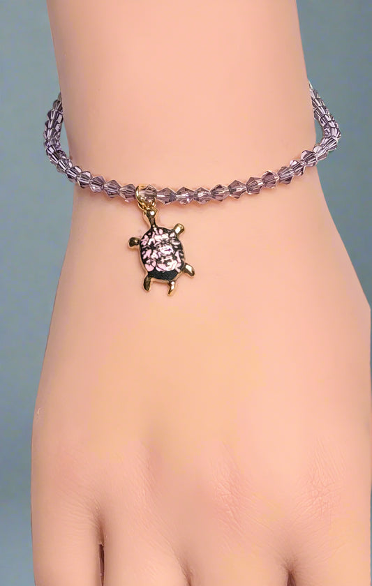 Handmade - Purple Faceted Beaded Bracelet