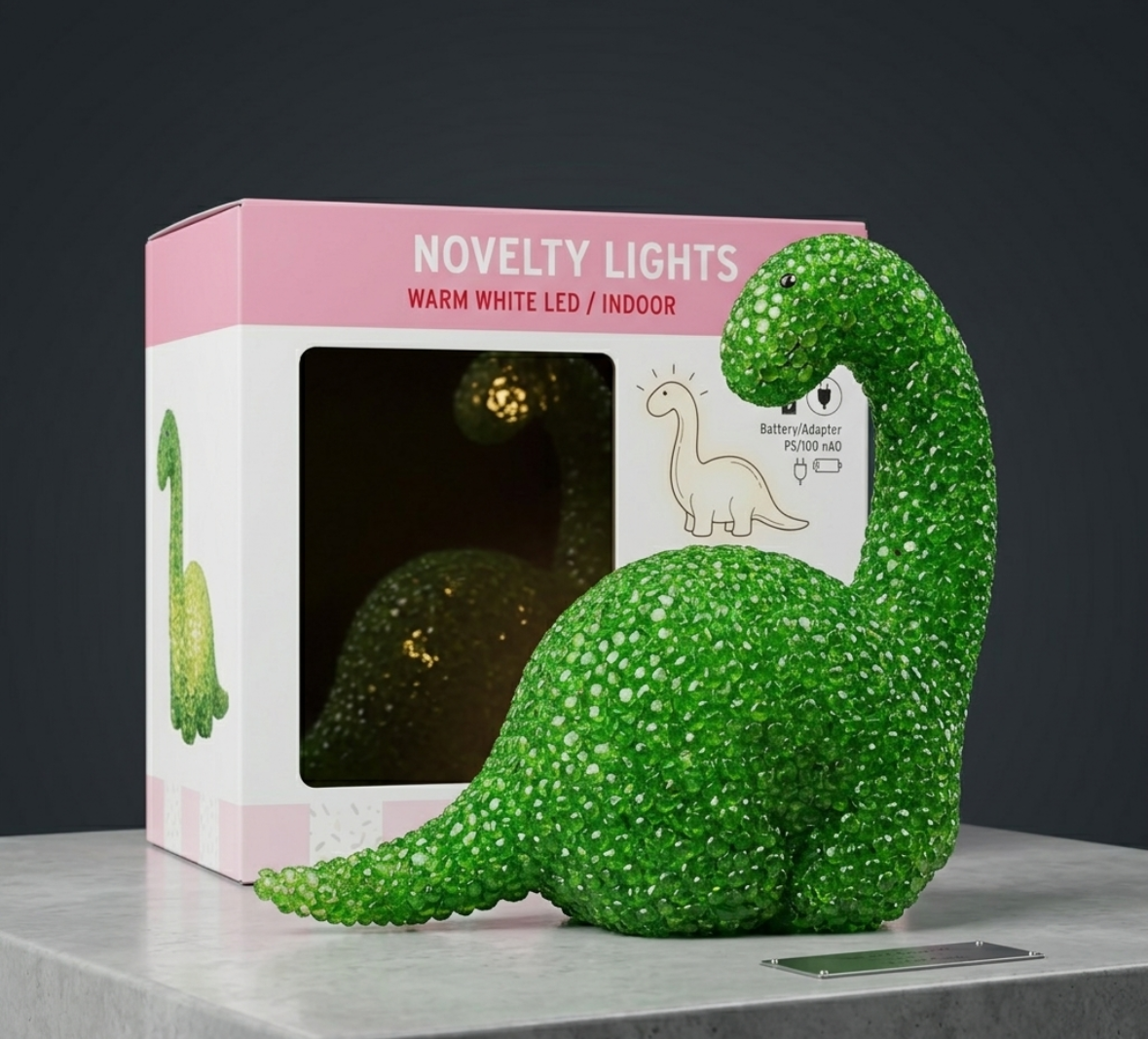 Novelty LED Night Lights - Yellow Star or Green Dino