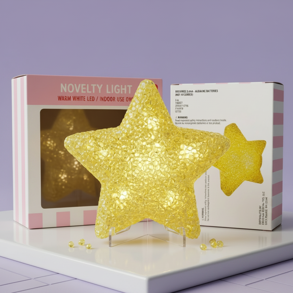 Novelty LED Night Lights - Yellow Star or Green Dino