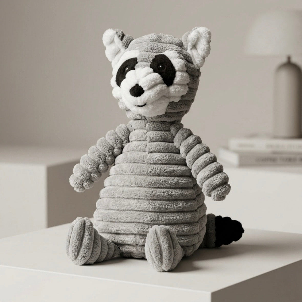 Gray and White Racoon - Stuffed Toy