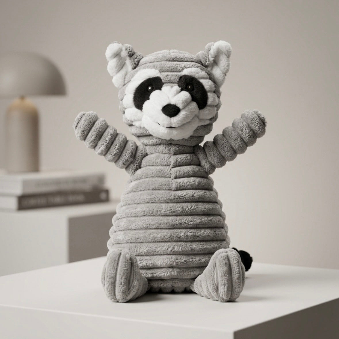 Gray and White Racoon - Stuffed Toy