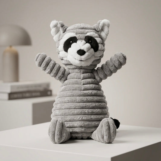 Gray and White Racoon - Stuffed Toy