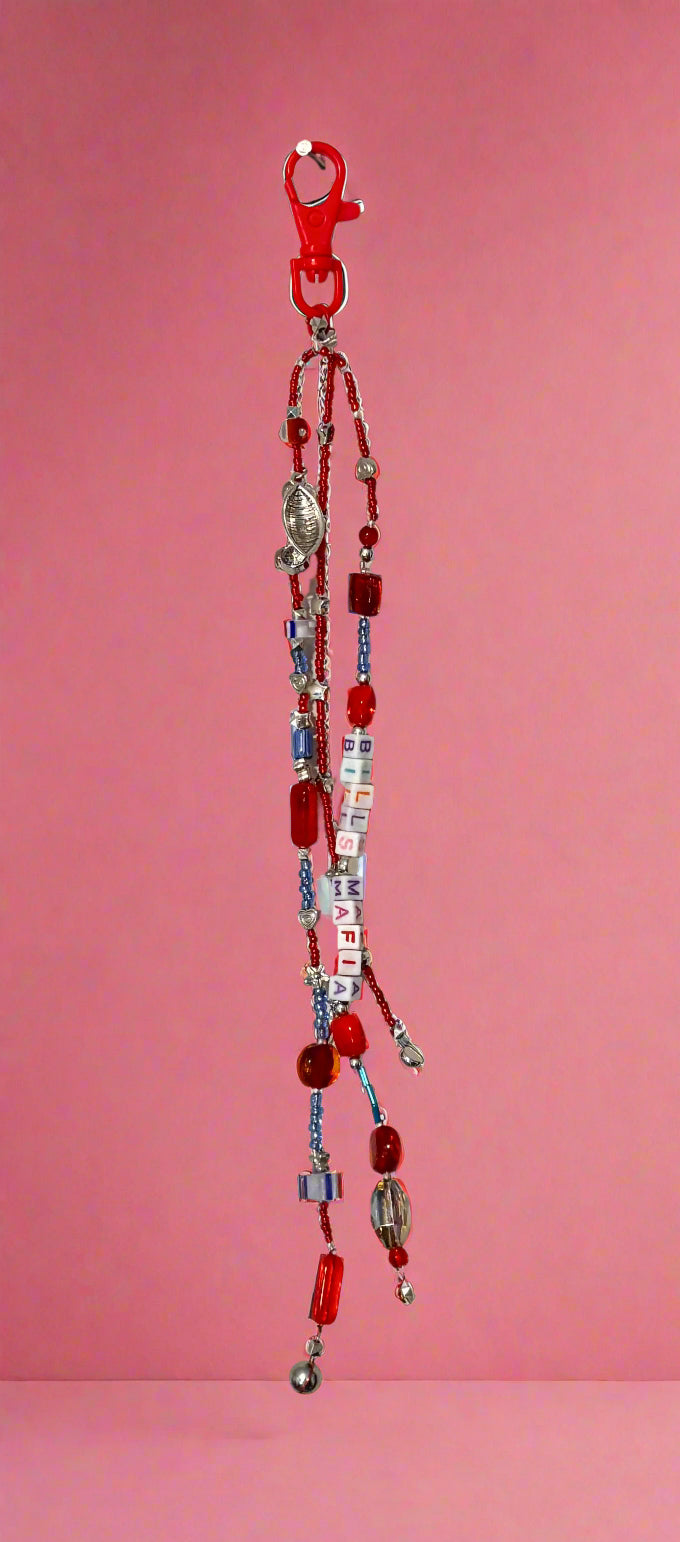 Handmade - Bag Charm/ Keychain - Buffalo Bills Fans