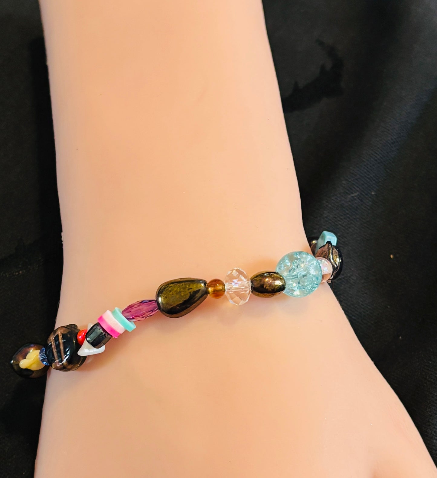 Handmade Stretch Beaded Bracelet - 7"