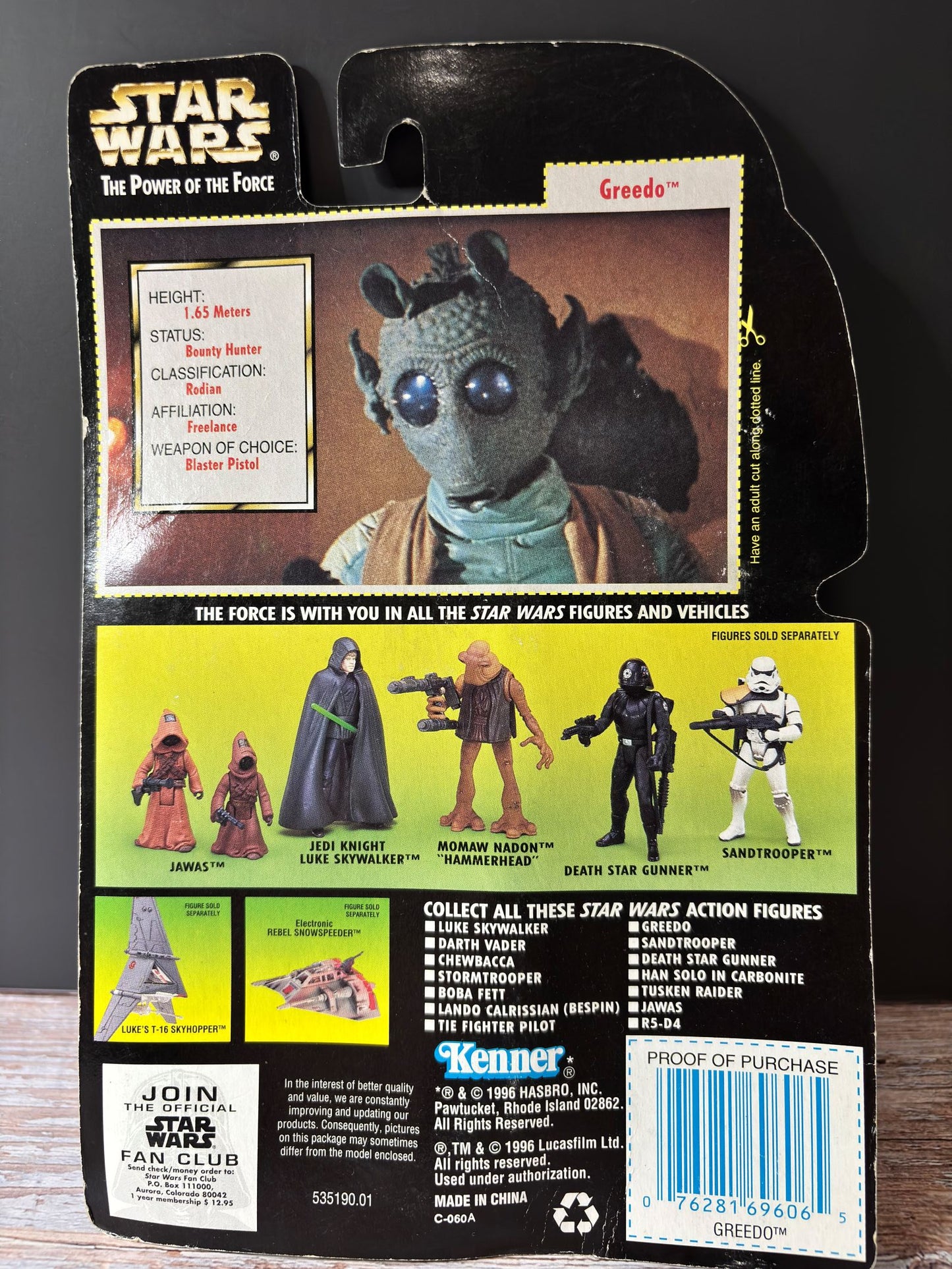 Star Wars The Power of the Force Greedo with Blaster Pistol