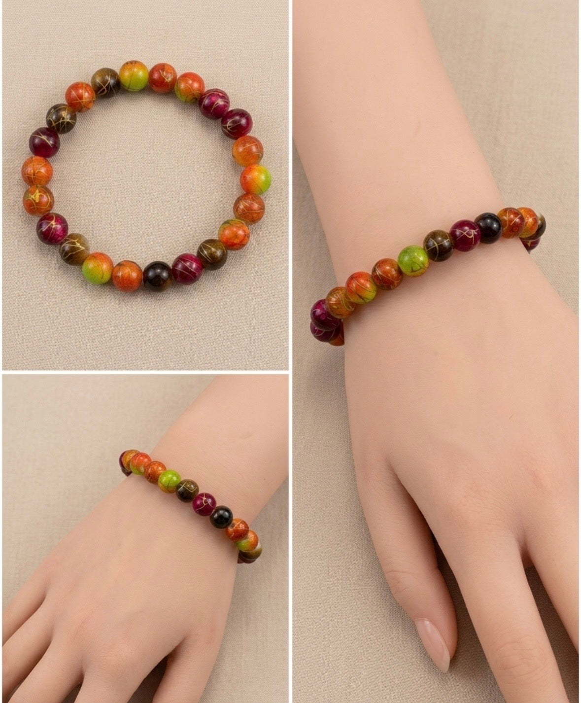 Handmade - Glass Beaded Bracelet - 7"