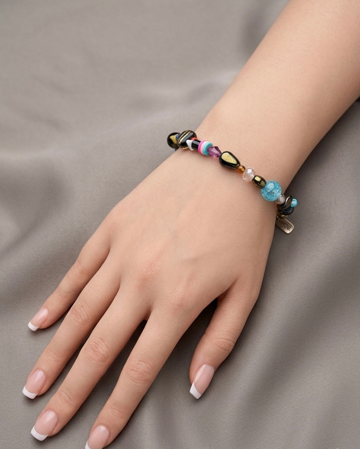 Handmade Stretch Beaded Bracelet - 7"