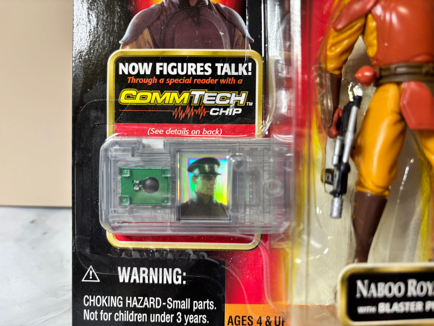 Star Wars Episode 1 Naboo Royal Security with Blaster Pistol and Rifle Comm Tech Chip