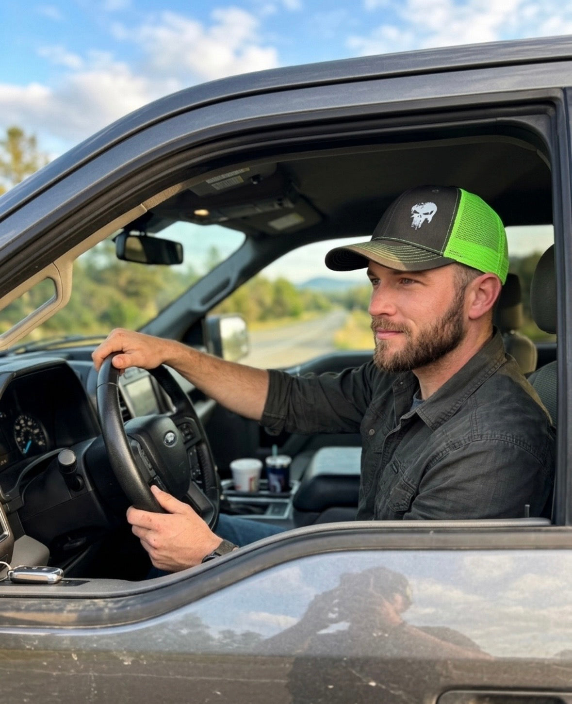 Baseball Cap - Neon Green - Punisher-inspired