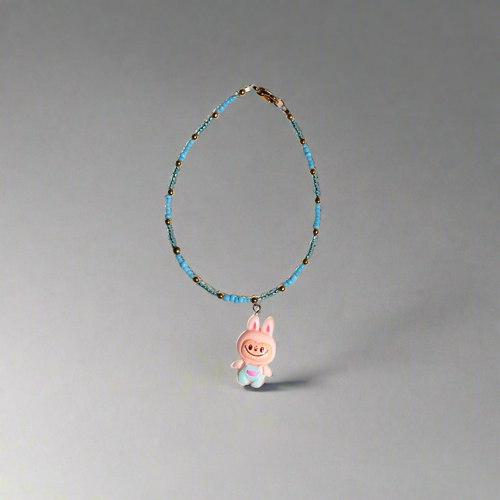 Handmade - Beaded Monster Rabbit Charm - Bracelet & Necklace