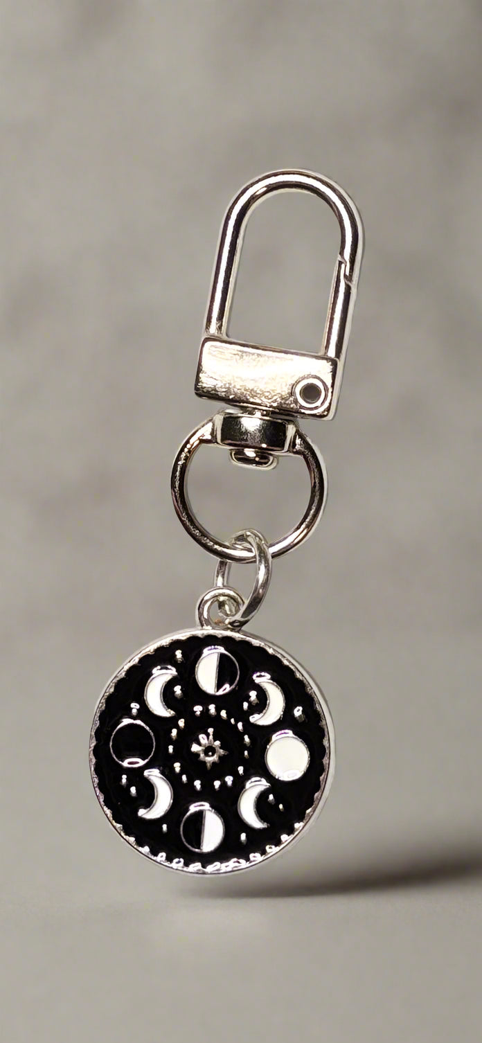 Moon Phase  Charm Keychain - Alloy