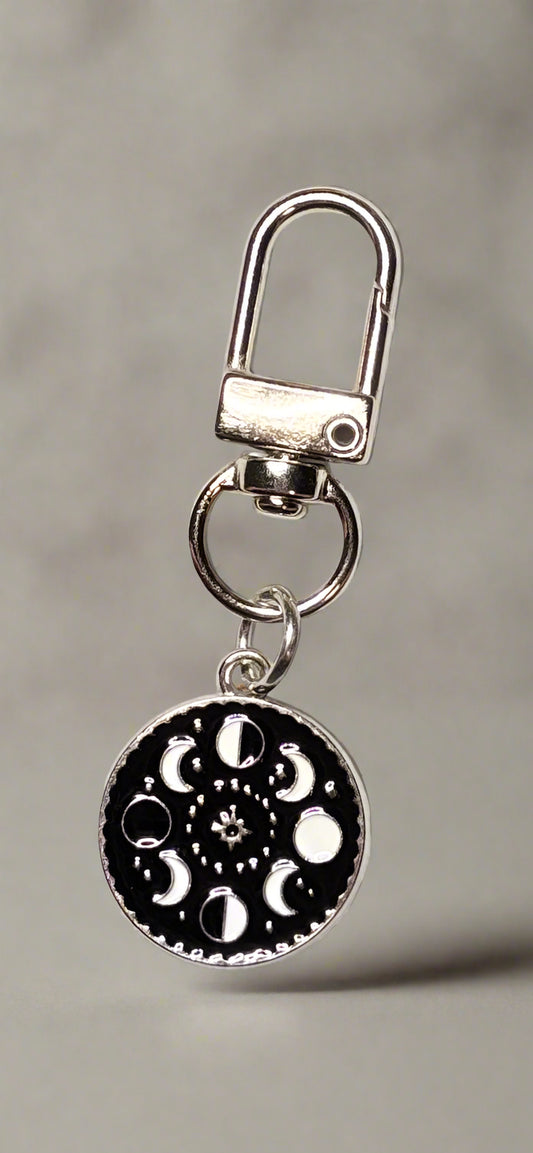 Moon Phase  Charm Keychain - Alloy