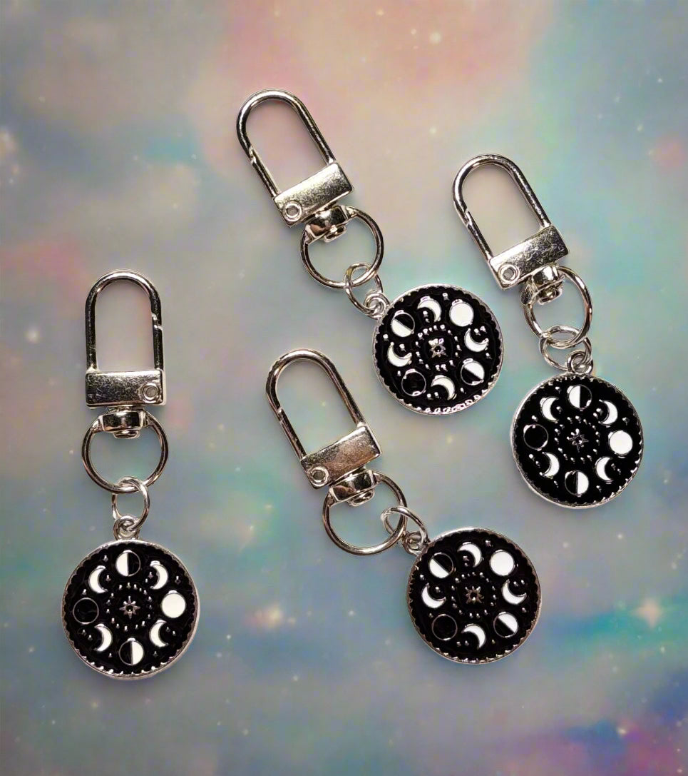 Moon Phase  Charm Keychain - Alloy